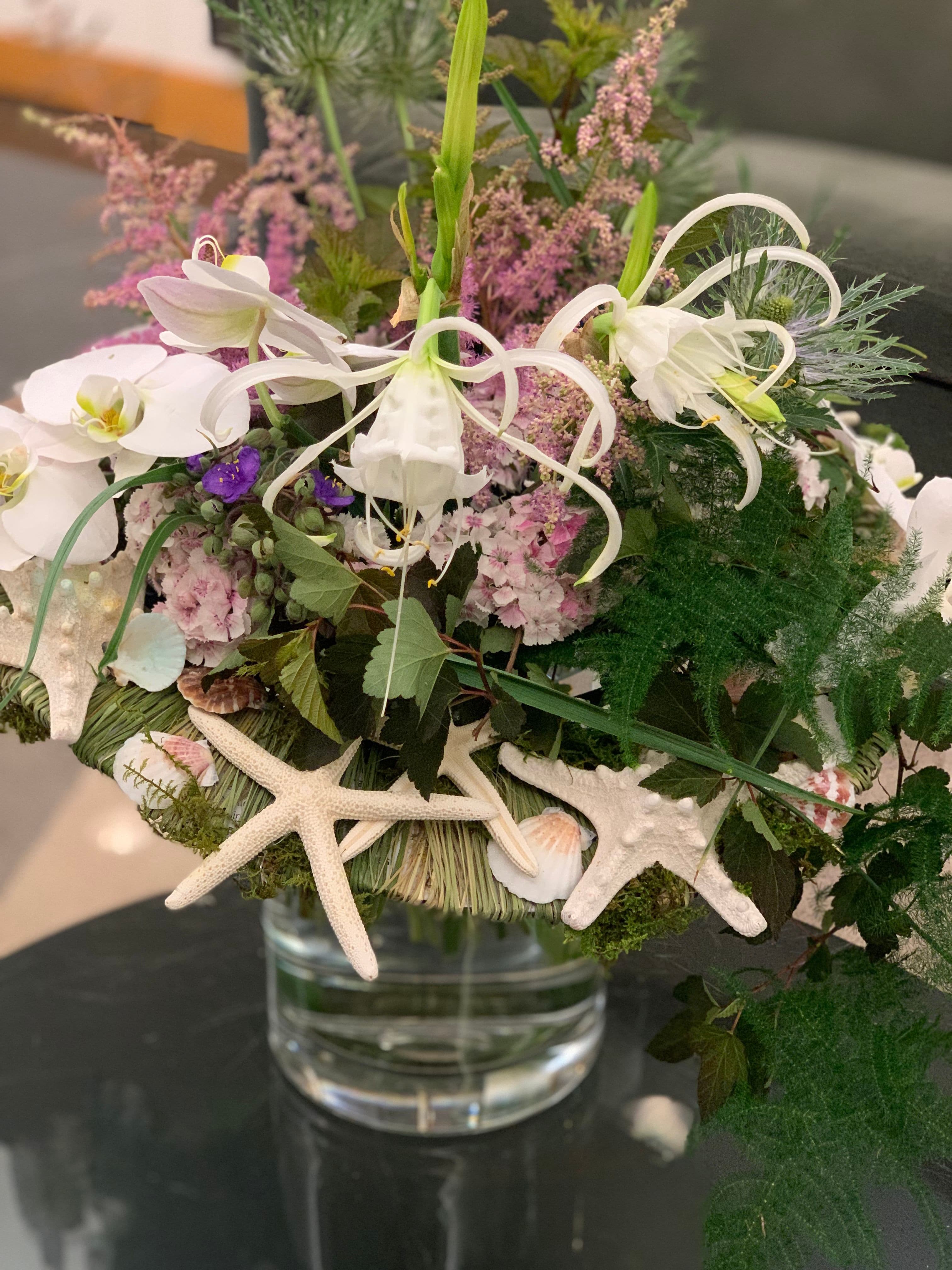 Variety of Flowers on Glass